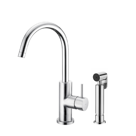 Kran Dapur W/Sprayer (Stainless Steel)