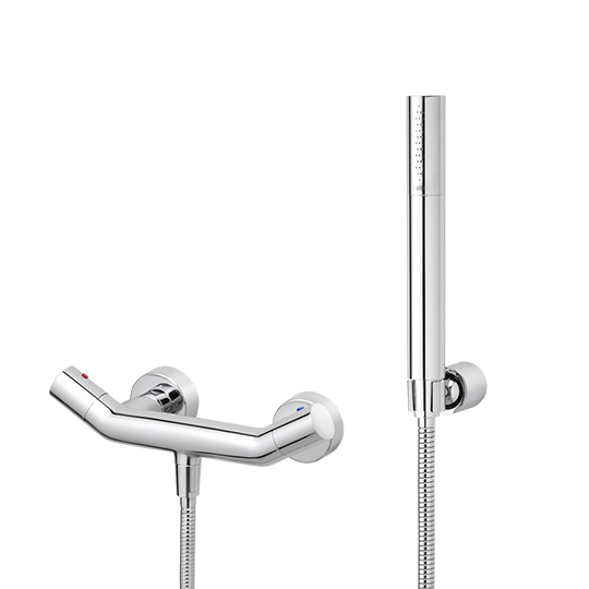 Mixer Pancuran Dengan Pancuran Tangan & Selang & Braket Dinding