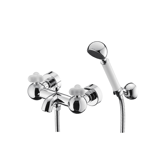 Mixer Bak Mandi/Shower Dengan Pancuran Tangan & Selang & Braket Dinding